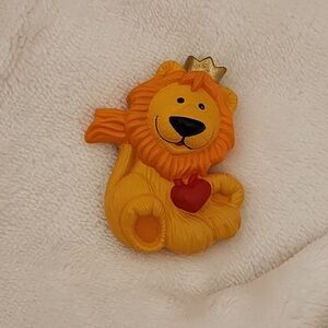 Hallmark Orange and Gold Lion Brooch
